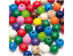 Perles en bois multicouleur 8 mm - Rico Design