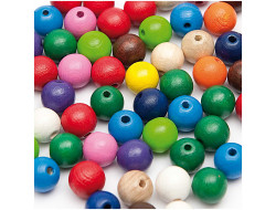 Perles en bois multicouleur 6 mm - Rico Design