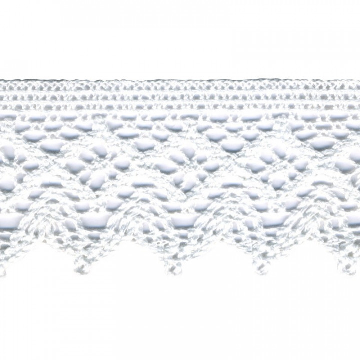 Dentelle coton couleur blanche 55 mm  - 1
