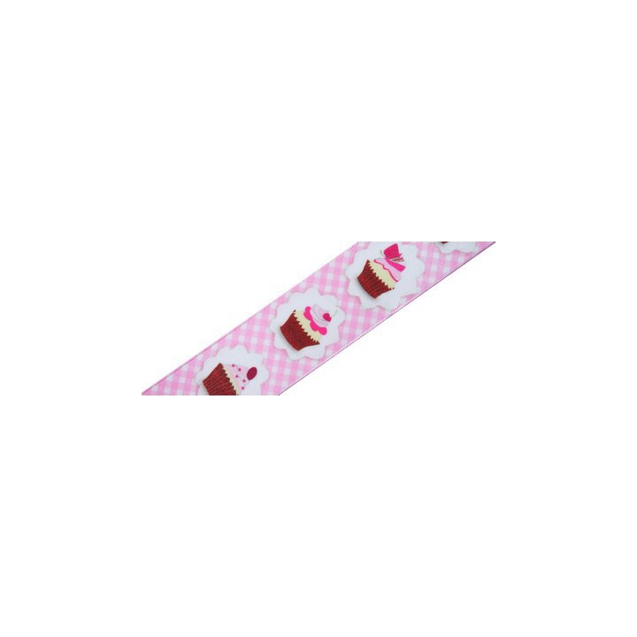 Ruban cupcakes rose laitonné  - 1