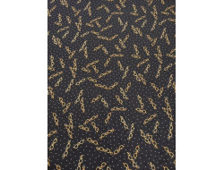 Tissu chaine or sur fond noir