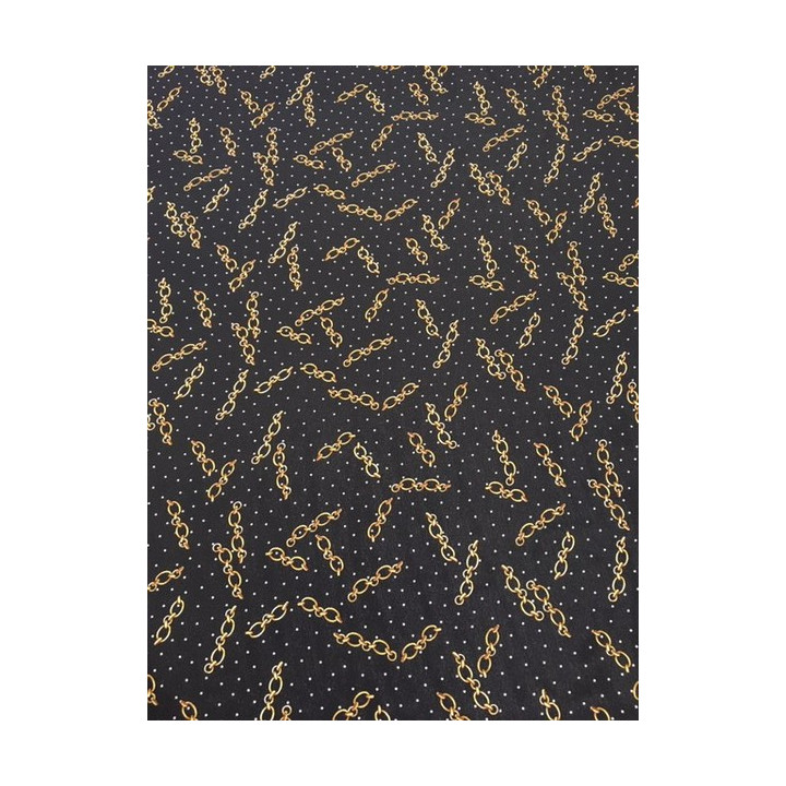 Tissu chaine or sur fond noir  - 1