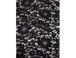 Tissu dentelle guipure viscose coton Marine