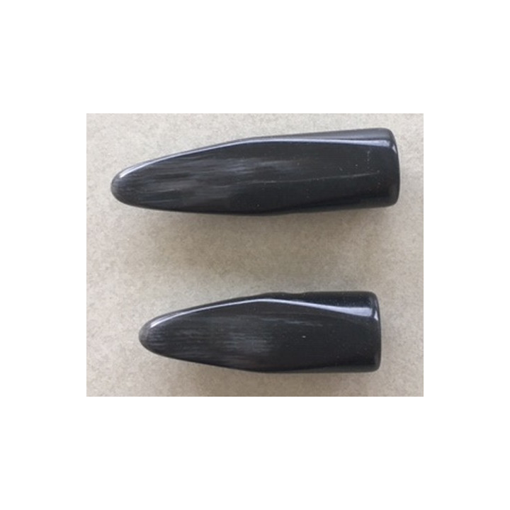 Bouton buchette corne gris foncé  - 1