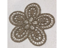 écusson fleur beige