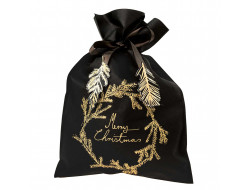 Sac cadeau grand couronne, noir