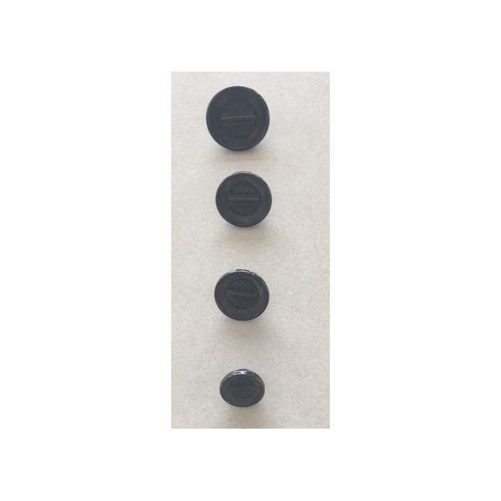 Boutons couture noir 15, 20, 22 mm