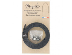 Lot de 2 anses de sac bandoulière noir - Miyako