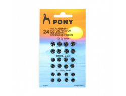 Boutons pression à coudre noires assortiment