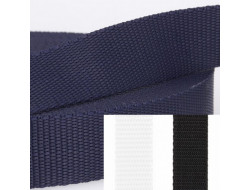 Sangle nylon 25 mm Noir, Marine, Blanc