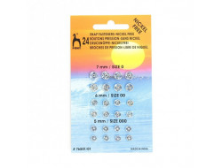 Boutons pression à coudre nickel assortiment  - 1