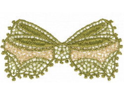 Ecusson thermocollant noeud dentelle vert