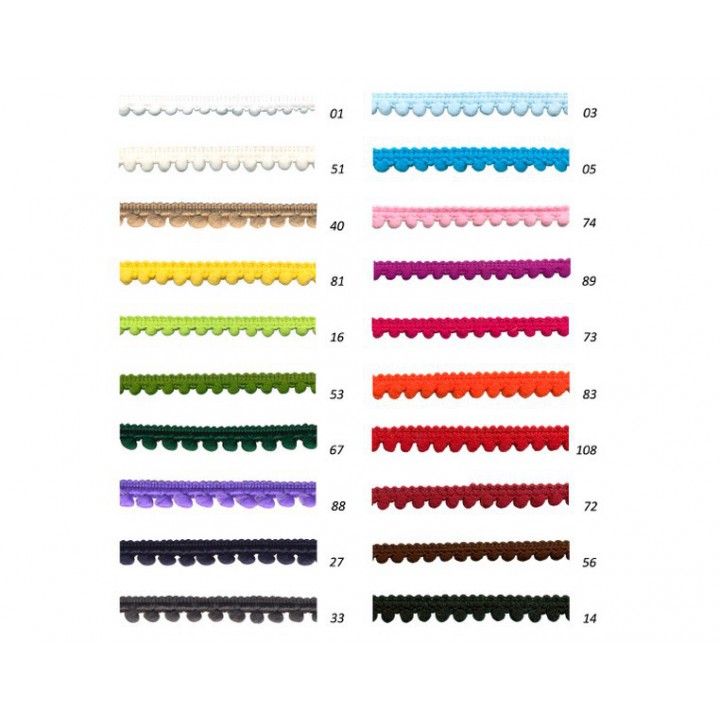 Galon pompons coloré  - 1