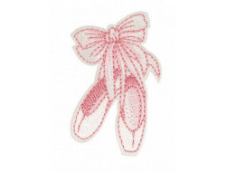 Ecusson thermocollant danse, ballerines roses
