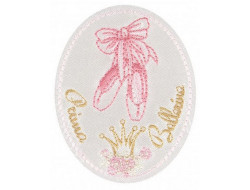 Ecusson thermocollant danse, ballerines roses