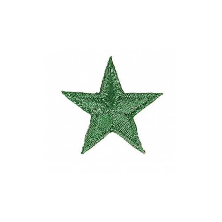 Écusson thermocollant étoile vert métallisé  - 1