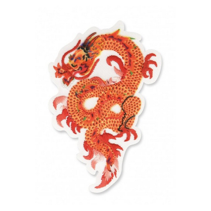 Écusson thermocollant Dragon orange  - 1