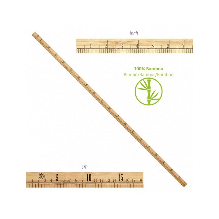 Règle couturière 1 mètre en bambou - Mercerie Floriane