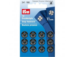 Boutons pression à coudre 11 mm Noir Prym