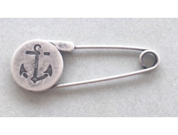 Épingle fantaisie ancre de marine métal Argent