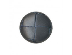 Bouton imitation cuir pour manteau - Marine  - 1