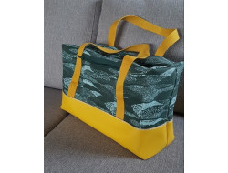 Tissu Simili cuir jaune  - 2