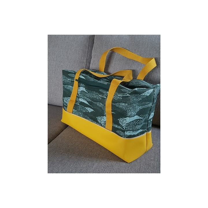 Tissu Simili cuir jaune  - 2