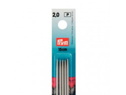 Aiguilles à tricoter15 cm 2 mm double pointes aluminium- Prym  - 1