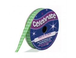 Bobine Celebrate ruban vichy vert En 6 ou 9 mm