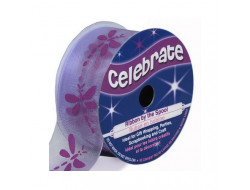 Bobine Celebrate ruban mousseline libellule violette