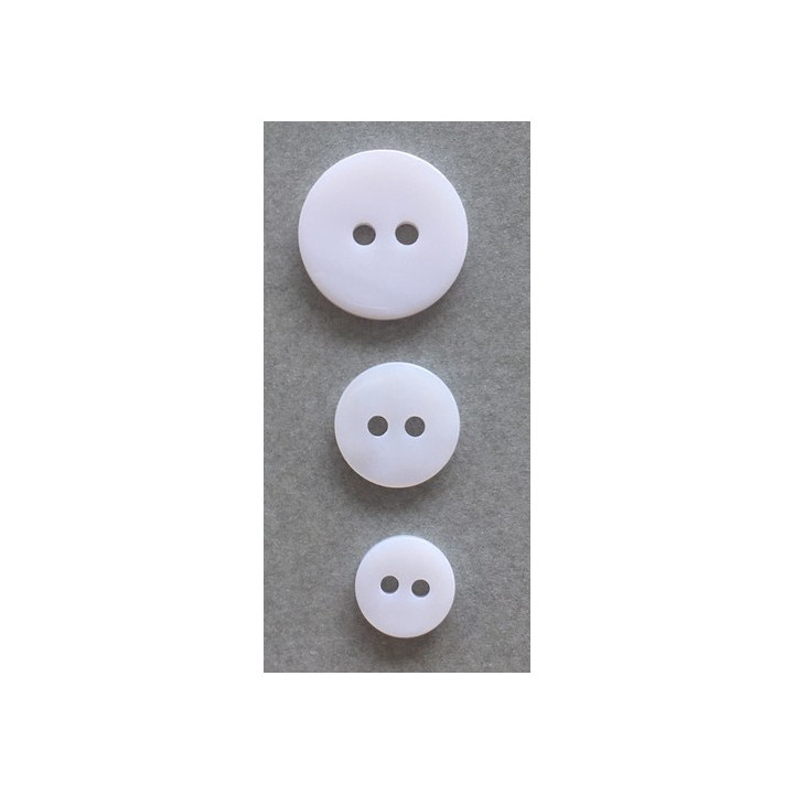 Boutons nacre blanc 8, 11 et 15 mm  - 1