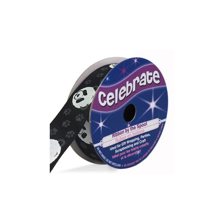 Bobine Celebrate ruban satin noir panda  - 1