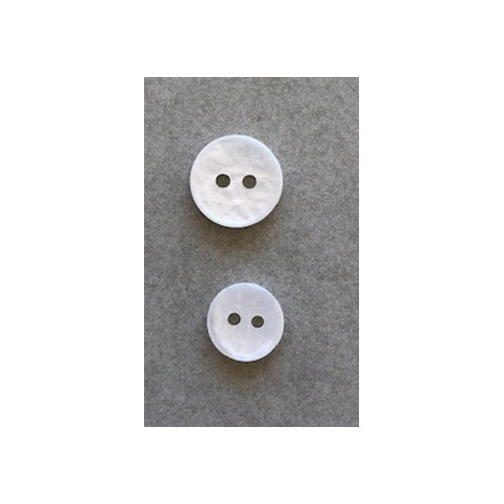 Bouton 2 trous blanc 10 et 12 mm  - 1