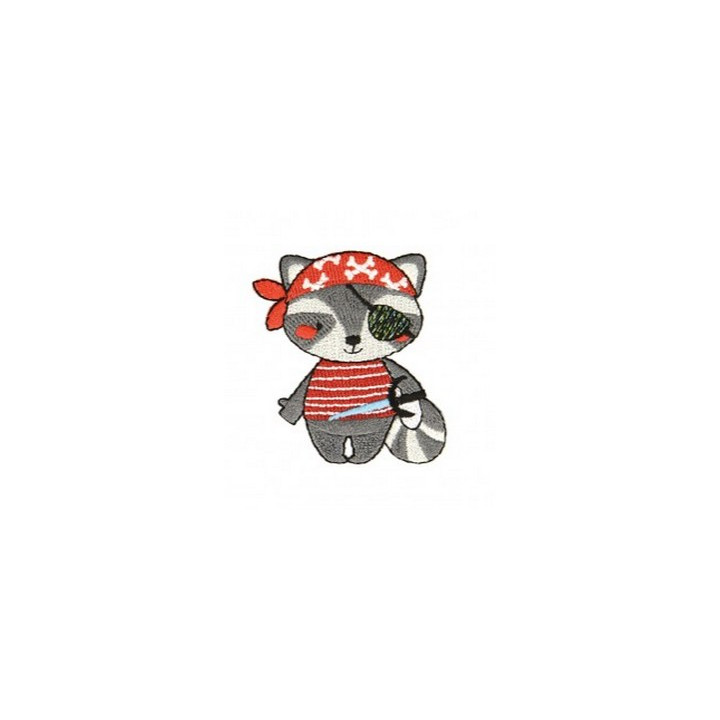Écusson thermocollant - Raton laveur pirate  - 1