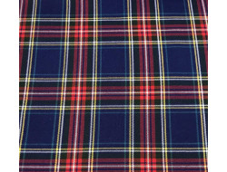 Tissu tartan bleu roi  - 1