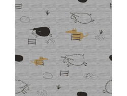 Tissu Sweat mélange The black seep sweat - Katia Fabrics