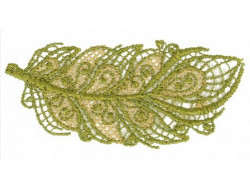 Écusson thermocollant plume dentelle kaki