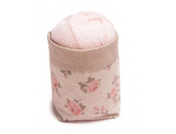 Porte pelote lin petites roses Bergère de France