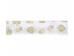 Biais imprimé coeur beige