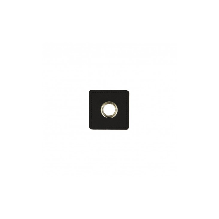 Oeillets sur simili noir  - 1