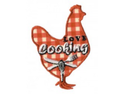 Écusson thermocollant poule love cooking