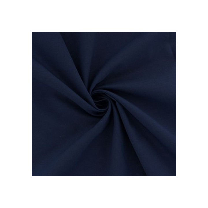 Tissu voile de coton marine  - 1