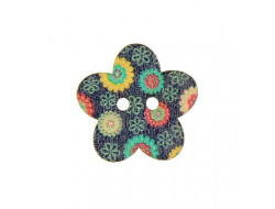 Bouton bois fleur 25 mm