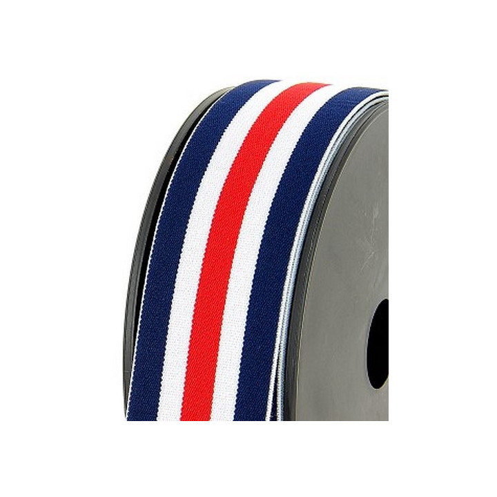 Élastique à bande tricolore - 40 mm  - 1