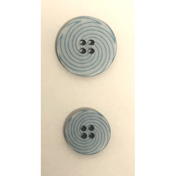 Bouton spirale bleu  - 1