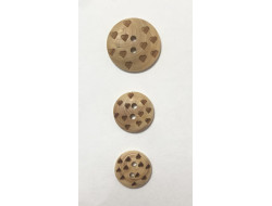 Bouton bois coeur