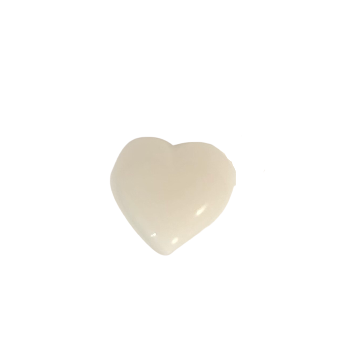 Bouton coeur blanc 1 cm  - 1