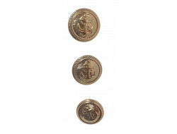 Bouton ancre de marine métal or