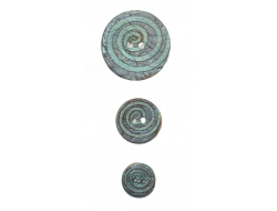 Bouton bois spirale bleu