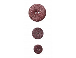 Bouton bois spirale rouge